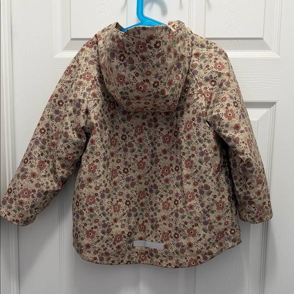 Zara Girls Floral Hooded Raincoat - Beige Pink - Picture 7 of 9